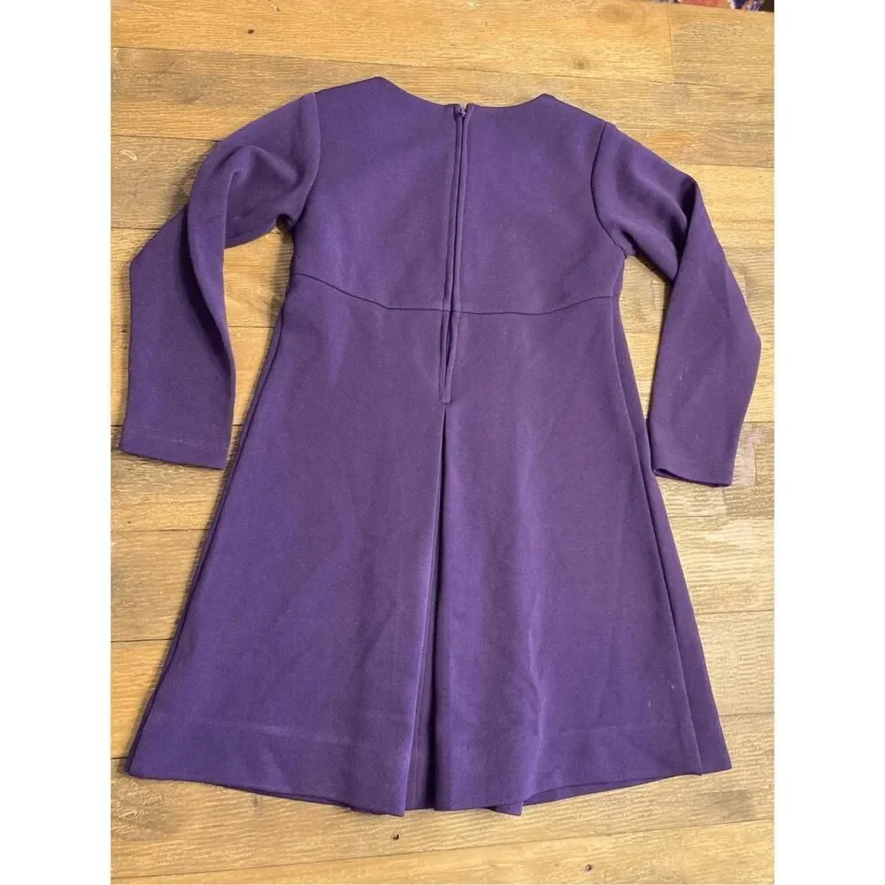 Florence Eiseman girls 6 purple long sleeve dress vintage